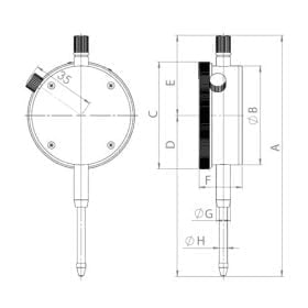 Ceas Comparator 0-30 / 0.01 mm diametru 60 mm - Kinex