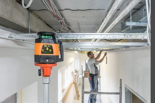 FLG 245HV+ Nivela laser VERDE rotativa orizontala si verticala - pana la 1000 m diametru, cu receptor FR 45