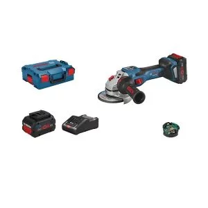 Polizor unghiular cu acumulator BITURBO GWS 18V-15 SC Professional + 2× ProCORE18V 8.0 Ah + GAL 18V-160 C + L-BOXX 136