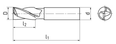 Freza pentru canelat - DIN 327 - HSSCo8-graf1