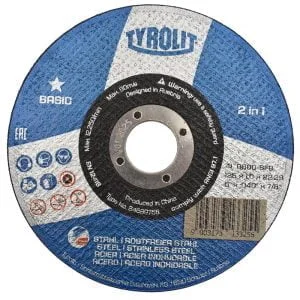 DISC ABRAZIV PENTRU TAIAT METAL/INOX 2IN1 125X1X22.23 BASIC