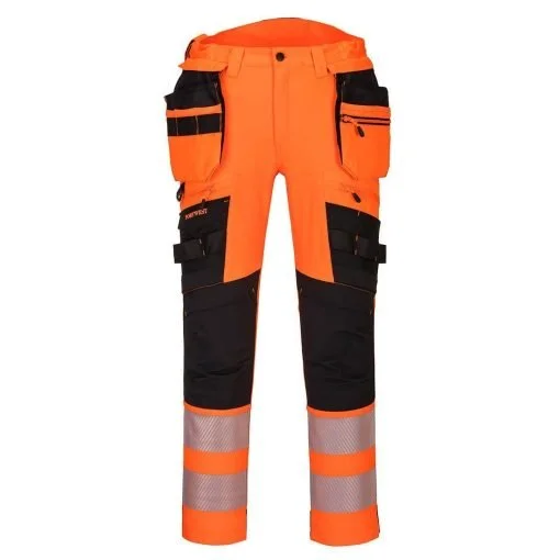 DX4 Hi -Vis Pantaloni cu buzunare detasabile, marime 44