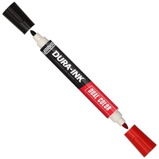 MARKER DURA INK DUAL COLOR NEGRU-ROSU