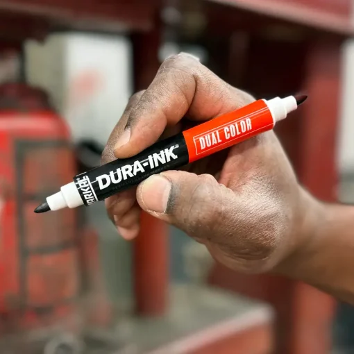 MARKER DURA INK DUAL COLOR NEGRU-ROSU